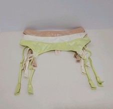 Victoria's Secret Satin Garter Belt Lot Size XS/S 3 Floral Embossed Vintage Set