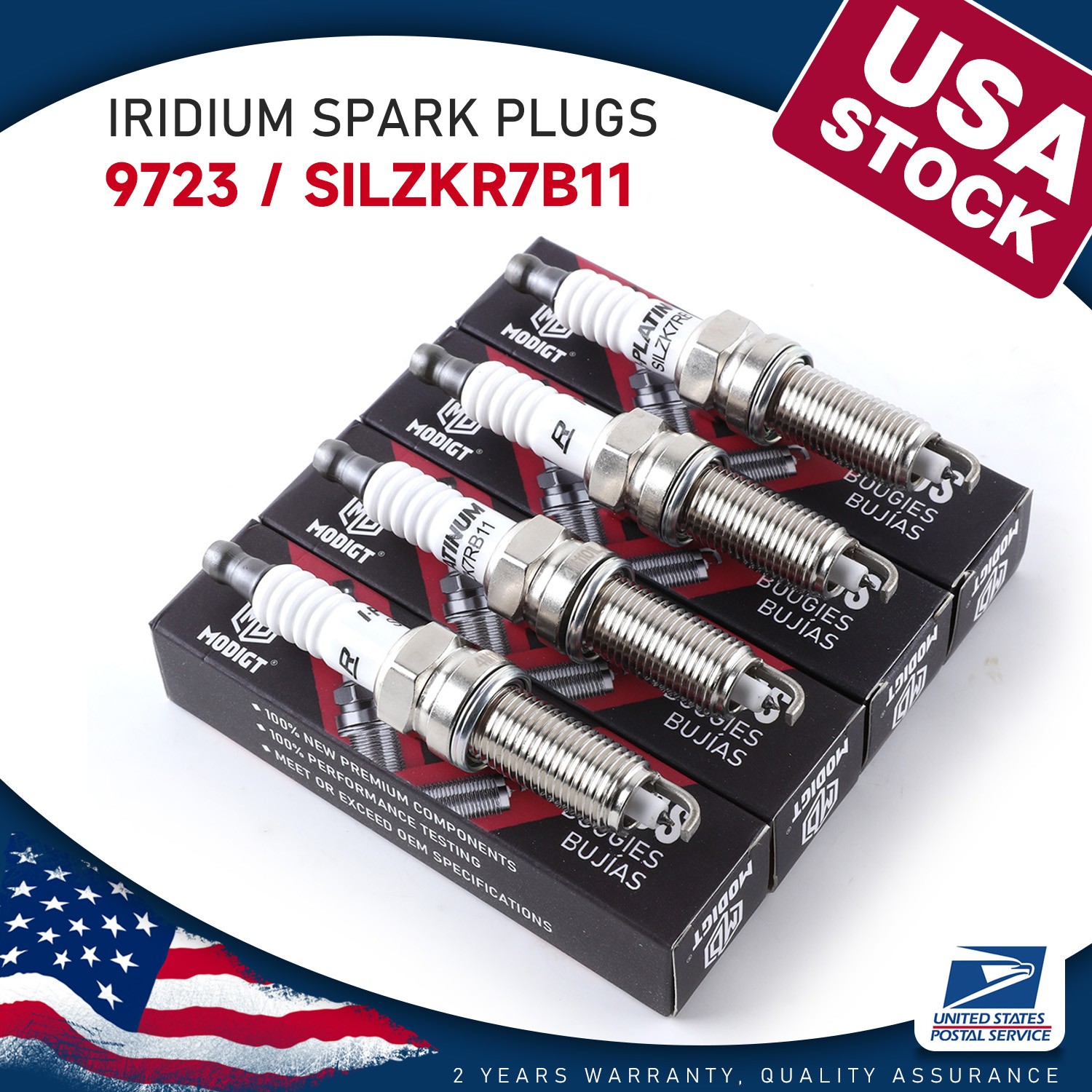 4X For NGK Iridium Spark Plugs Fit for Hyundai Elantra Santa KIA SILZKR7B11 9723