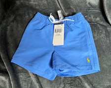 Ralph Lauren Boys 9-12M Blue Swim Trunks Drawstring Elastic Waist Pockets