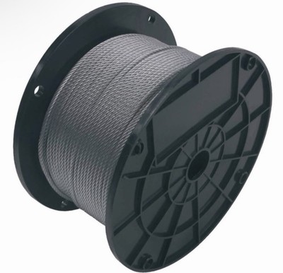 1/8'' 7x7 Galvanized Aircraft Cable Steel Wire Rope 500ft 1700 Lbs Strength