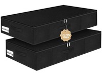 Unterbett Aufbewahrungsboxen Stoff Schwarz Stauraum Organizer 17Cm 2 StüCk