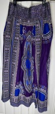 African Print Long Stoned Waist Skirt. Tribal Multicolor Party Dressy Skirt Lge