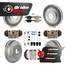 Front Rear Disc Brake Rotors Semi-Metallic Pads And Coated Drum Kit For
