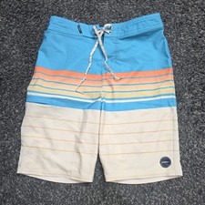 O'neill Hyperfreak board shorts Boys 26 Blue Orange and Cream Pre Owned