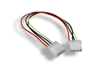 12 Inch PC Power Cable Extension 5.25 Molex 4 Pin Male to Female 12IN LP4
