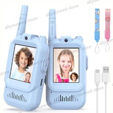 2 Pack Rechargeable Kids Video Walkie Talkies - Camping/Hiking Toys Ages 3-12