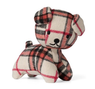 Miffy & Friends beige Snuffy der Hund beige karierte Stofftier 30cm