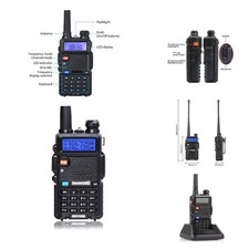 UV-5R Two Way Radio Dual Band 144-148/420-450Mhz Walkie Talkie 1800mAh Li-ion...