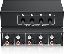 3.5mm AUX RCA Audio Switch Box 4 in 1 Out Stereo Selector Bidirectional