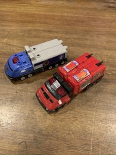 Camión de bomberos Power Rangers Lightspeed Rescue Deluxe Megazord rojo Pyro Rescue y azul