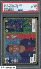 2018 Panini FIFA 365 Soccer Blue Back #135 Kylian Mbappe PSA 6 EX-MT
