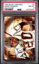 1996 SELECT CERTIFIED GOLD TEAM #2 BARRY SANDERS PSA 8