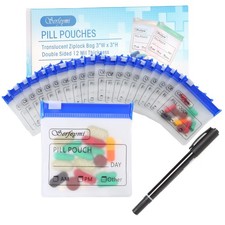 32 Pcs Zippered Pill Pouches Organizer Plastic Bags 3 X 3 Inches 12 mil Self ...