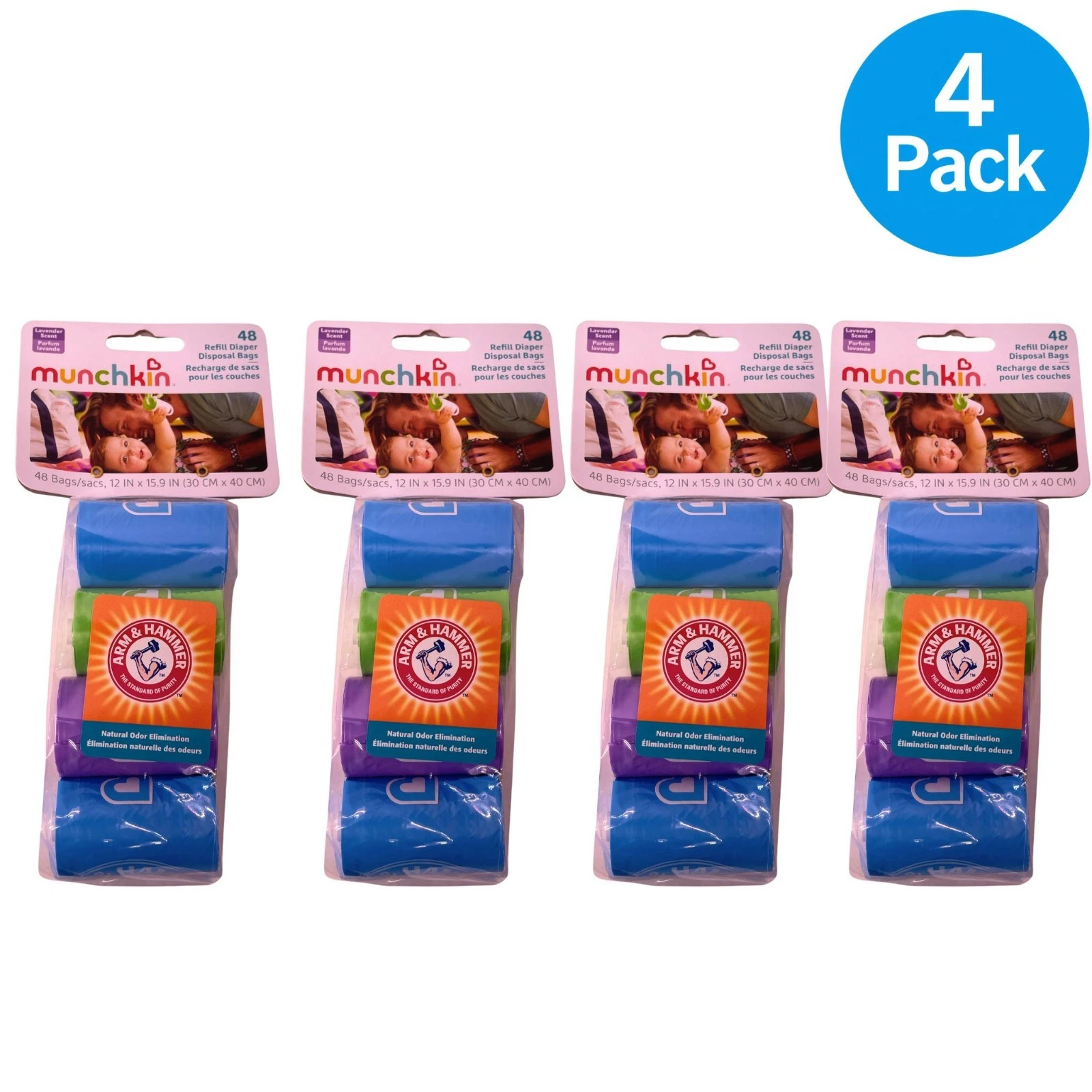 Munchkin Arm & Hammer Diaper Disposal Bags 48ct 4 Pack New