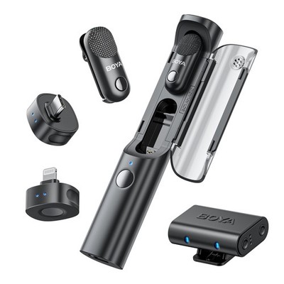 BOYA Magic Wireless Mini Microphones for iPhone/Android/PC/Camera, 4 Form-in-1