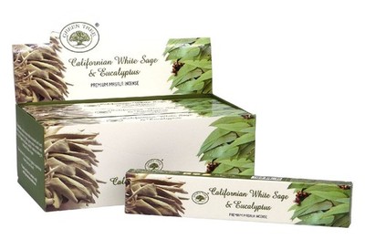 Räucherstäbchen Green Tree ''Californian White Sage & Eucalyptus'' 15gr.