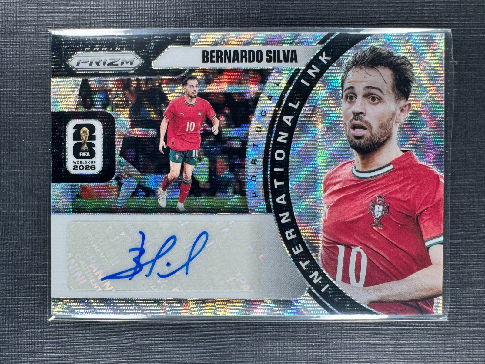 BERNARDO SILVA 2026 FIFA Prizm World Cup II-BS International Ink AUTO WAVE PRIZM