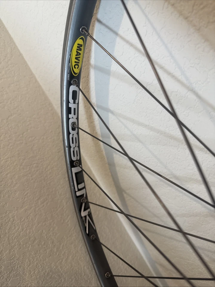 Juego de ruedas vintage Mavic Cross Link Rim Brake años 90 "26 MTB Foto 4 de 4