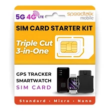 GPS Tracker SIM Card Starter Kit | 3 in 1 Universal Simcard Standard Micro Na...