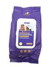 HICC PET Deodorizing Pet Glove Wipes, Coconut Scent , 20 Count