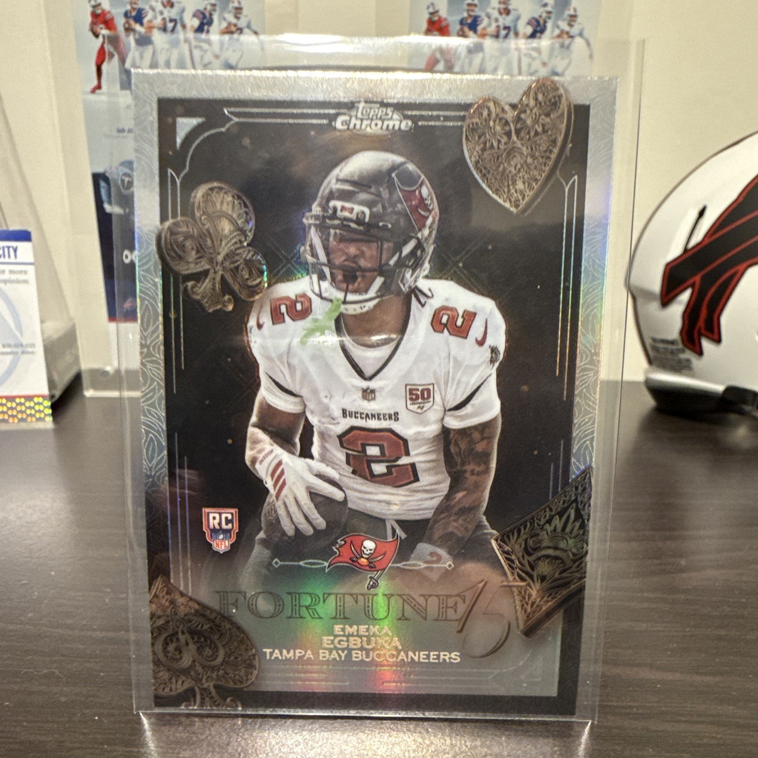 2025 Topps Chrome Emeka Egbuka Tampa Bay Buccaneers Fortune 15 F15-21 Refractor