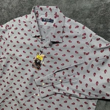 Daniel Cremieux Shirt Mens XL Gray Paisley Button Up Kensington Collection NEW