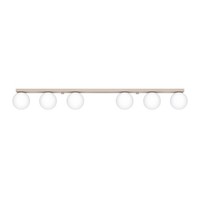 Deckenleuchte Glas Stahl Taupe 6-Flammig Blendarm G9 L:120 Cm Deckenlampe KüChe