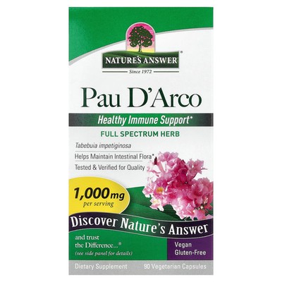 Pau D'Arco, 90 Vegetarian Capsules (500 mg per Capsule)