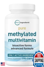 Micro Ingredients Methylated Multivitamin 19-in-1 C D B12 Folate Non-GMO 240ct