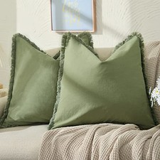 Pillow Covers 18x18 Set of 2 Throw Pillow 18" x 18" Pack of 2 Olive Green