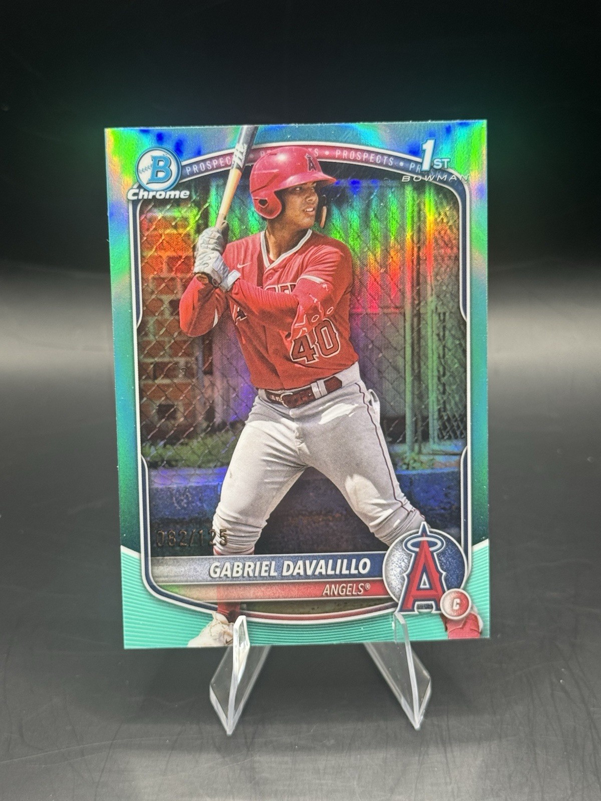 2025 Bowman Chrome Gabriel Davalillo Aqua Pulsar /125 1st RC