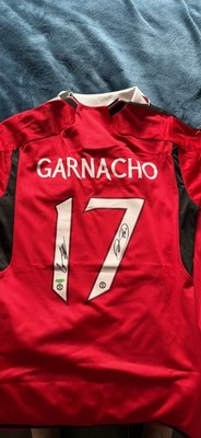 Signed Man United FA Cup Final Jersey   Garnacho & Mainoo