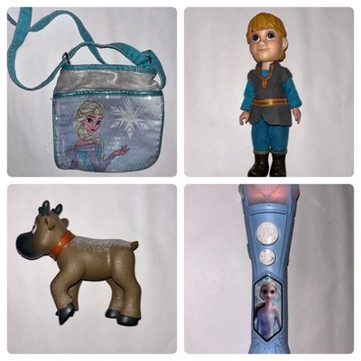 Disney Frozen Lot:  6  Young Sven, Kristoff, Elsa Microphone & Sequin Purse