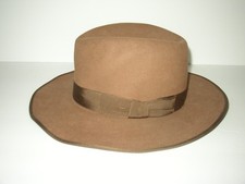 Akubra Pure Fur Felt Brown Fedora Hat Size 56 7 US Made in Australia