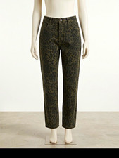 Women  s Black/Brown Leopard Animal Print Pants, Regular Size Type