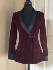 Woman&rsquo;s Playboy Smoke Lounge Madam Jacket Burgundy Velvet RN123650 Sz S