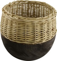 Dijk Vase Aus Weide Und Holz 29 X 28 Cm Natur/Schwarz Vase Weide