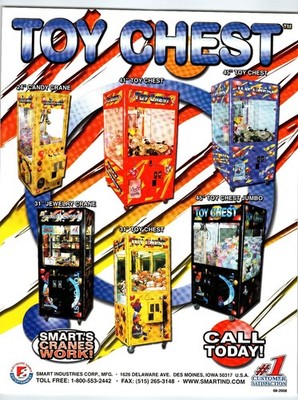 2006 Smart Industries Toy Chest Claw Machine Arcade Flyer Iowa USA