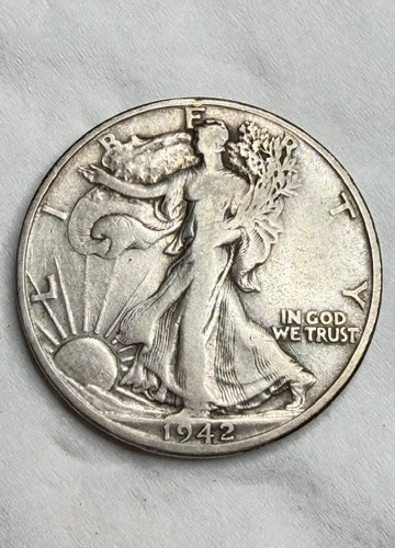 1942D Walking Liberty Half Dollar  90% Silver (Fine)  See Pic's