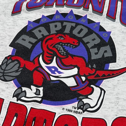 Vintage 90s Toronto Raptors 1994 Debut Logo Gray Fleece Sweatshirt Mens XL - Picture 4 of 9
