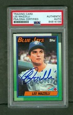 Lee Mazzilli 1990 Topps Card #721 Blue Jays PSA/DNA Encased Autograph