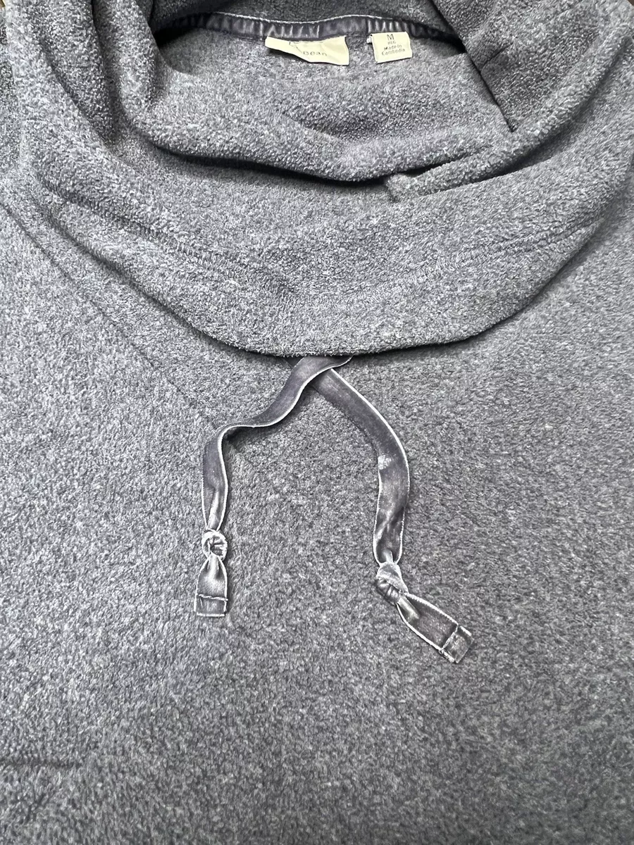L.L. Bean Women s Cowl Neck Top Sweatshirt Pullover Gray Blue Size