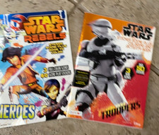 Two Unused Star Wars Sticker Scene Coloring and Activity Books