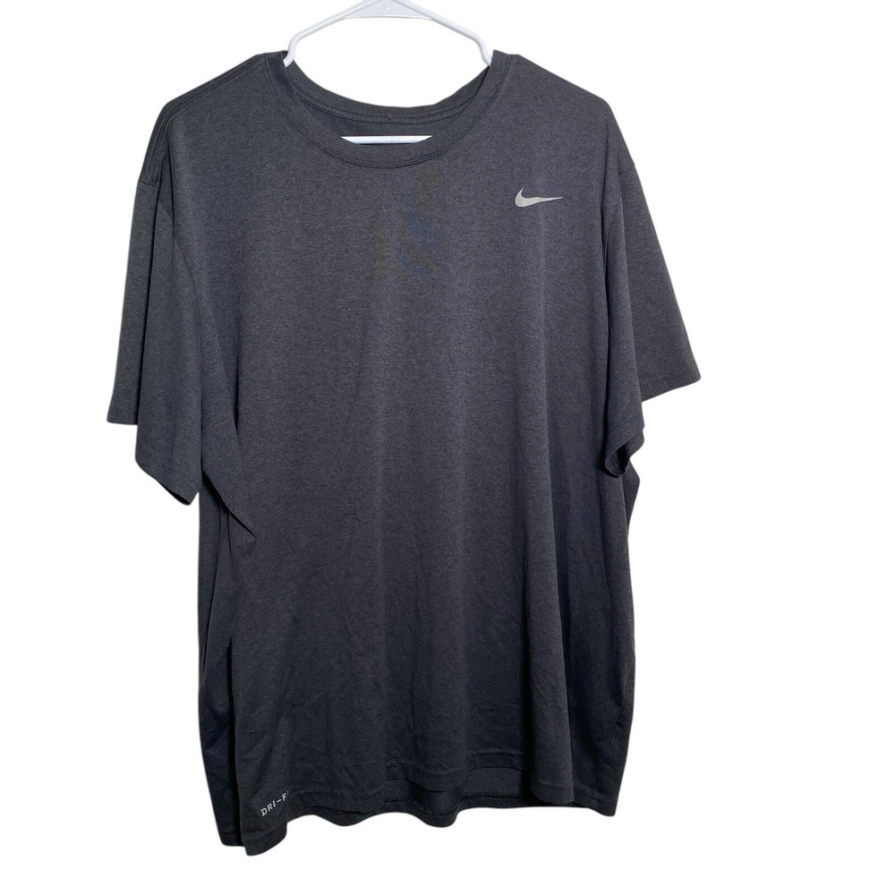 Nike Men's XXL Gray Dri-Fit Athletic Short Sleeve Crew Neck Tee