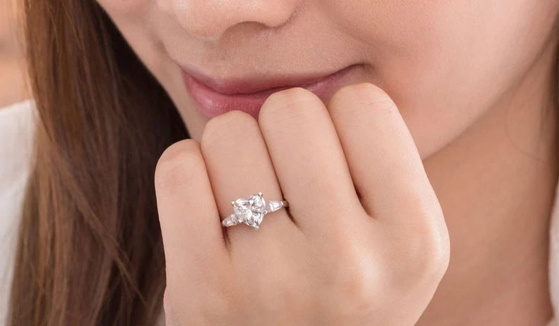 925 Sterling Silver Wedding Engagement Promise Ring 2 Carat Heart