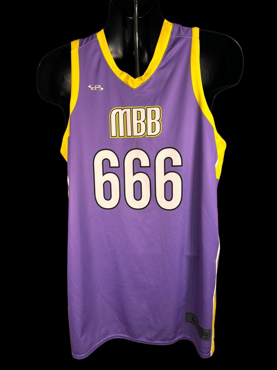 Funny 666 Daddylonglegs Reversible Yellow/Purple Basketball Jersey
