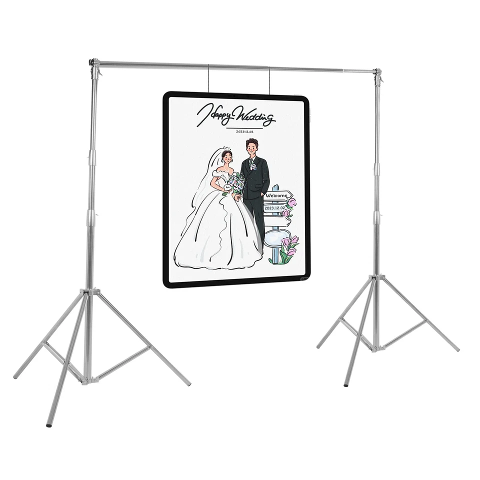 Adjustable Length Photo Video Studio Backdrop Background Support Stand With Bag - image 2 of 4