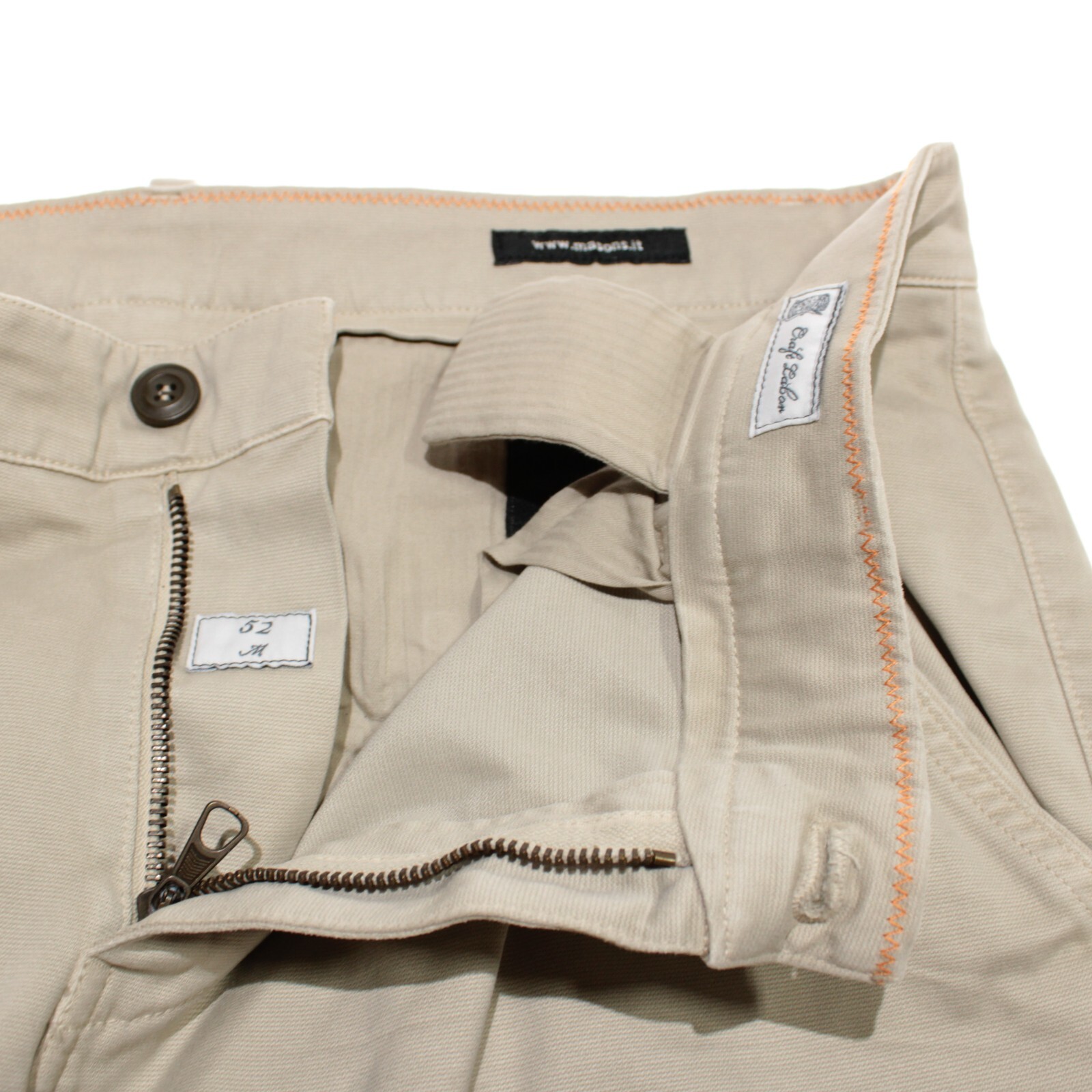Mason's NWOT Cotton Blend Cargo / Casual Pants Size 52 (36 US) In Solid Beige