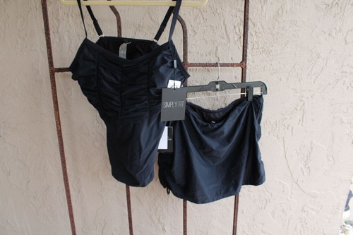 Ladies 2 PC Black Swimsuit size 18/20 w/ Tags Simply Fit 92987 - Picture 6 of 15
