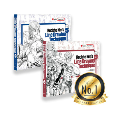 Rockhe Kim s Line Drawing Technique Vol. 1~2 SET English Edition Anatomy Drawing